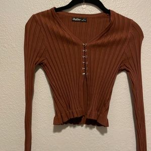 Brown cardigan top